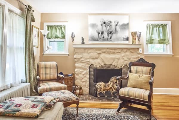 horses pictures on the living room wall