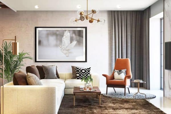 pictures for living rooms walls - eagle in snow