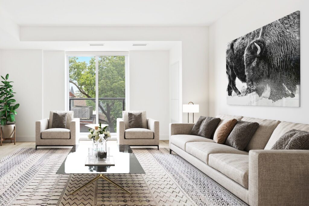 BISON WALL ART IN LIVING ROOM