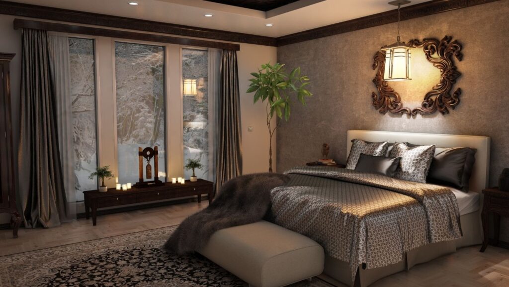 Modern rustic bedroom interior design picture