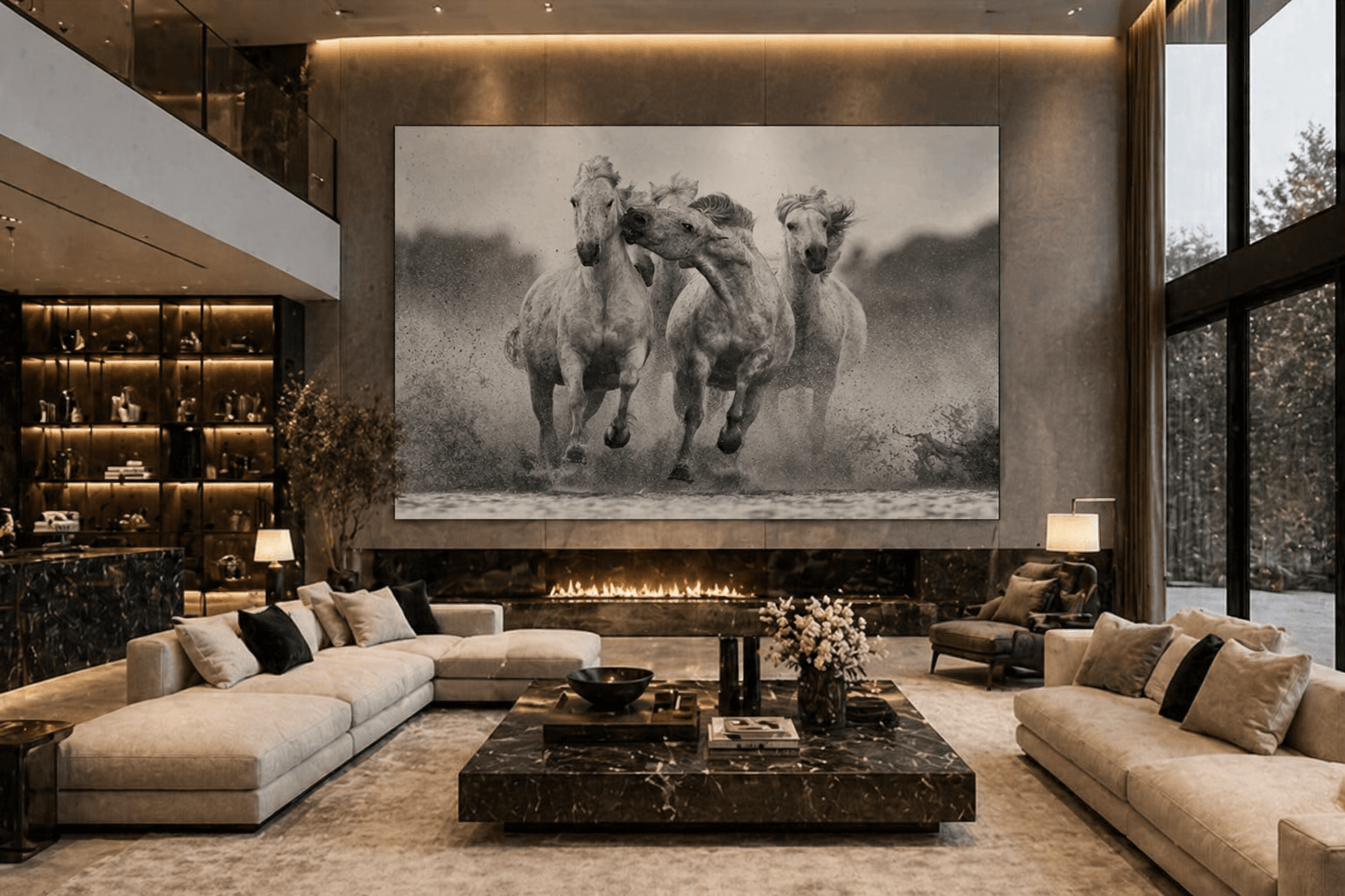 Luxury Living room Horse Wall Art