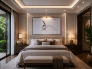 Snowy Owl in bedroom wall art 